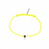 Bracelet cordon Diamant Brut noir ruban rouge bijoux made in France cordon jaune fluo