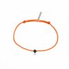 Bracelet cordon Diamant Brut noir ruban rouge bijoux made in France cordon orange
