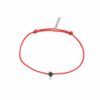 Bracelet cordon Diamant Brut noir ruban rouge bijoux made in france cordon rouge corail